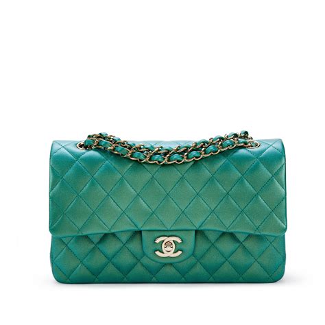 chanel green iridescent|Chanel iridescent lambskin.